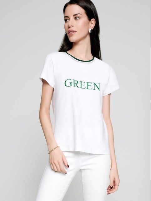 Белая футболка с сияющей вышивкой "Green" LD 1108, White, Джемпер женский ⭐️ Белая футболка с сияющей вышивкой "Green" LD 1108 ⭐️
Белая футболка с сияющей вышивкой "Green" LD 1108, White, Джемпер женский ⭐️ Белая футболка с сияющей вышивкой "Green" LD 1108 ⭐️