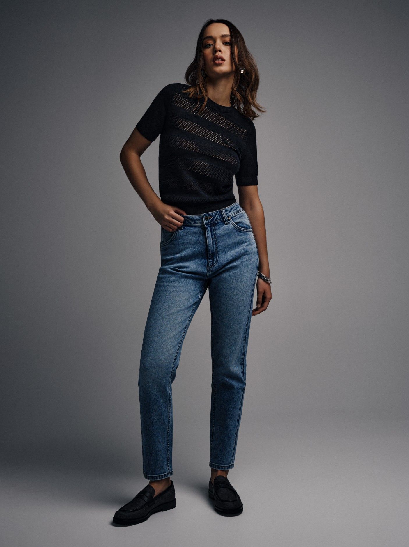 

Брюки джинсовые ⭐️ Джинсы slim fit оксидной варки CON-626 ⭐️, Blue