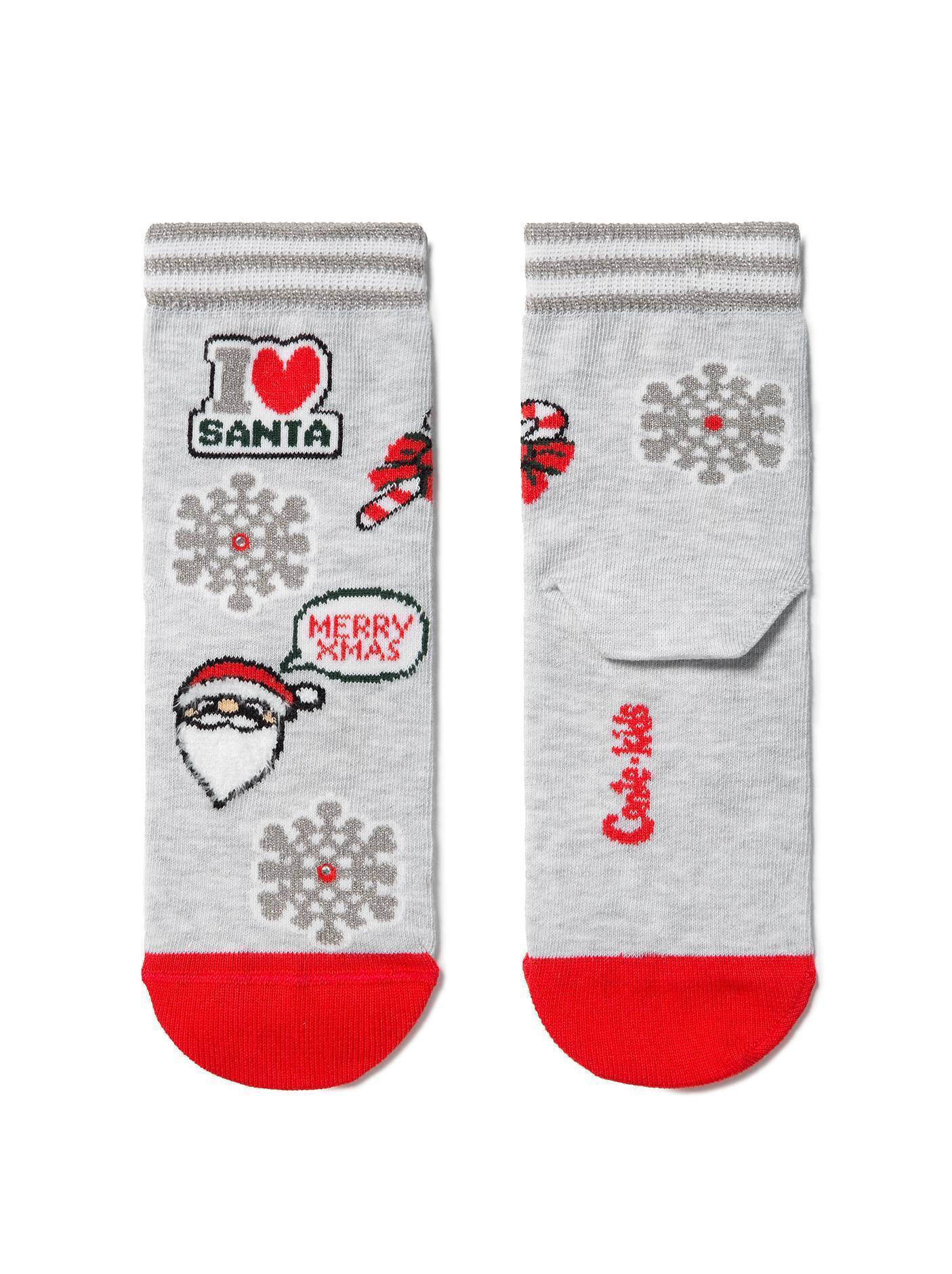 Носки детские ⭐️ Новогодние носки "Санта-Клаус" с люрексом и стразами ⭐️