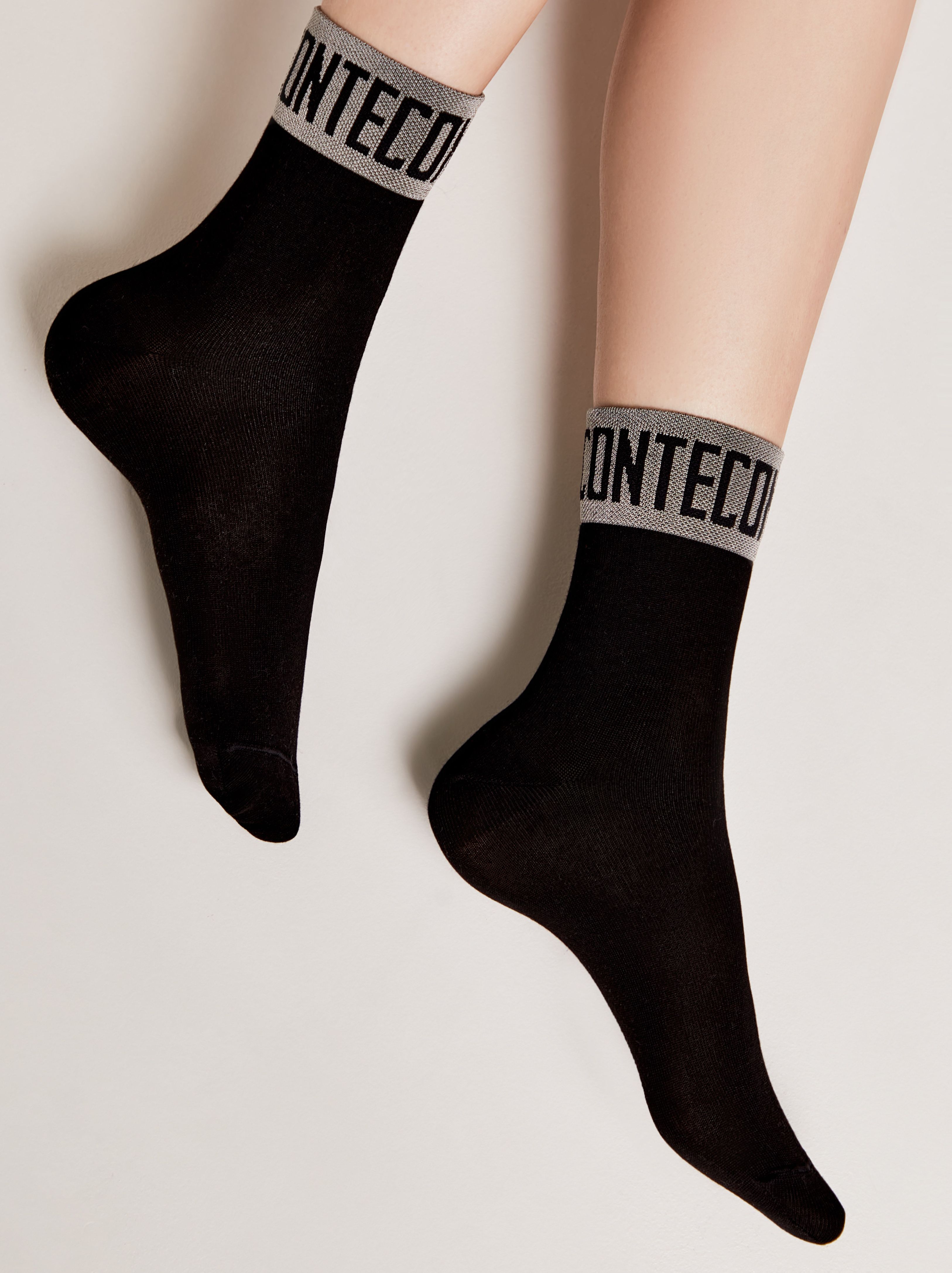 Носки женские ⭐️ Удлиненные носки из тенсела «Conte» ⭐️, Conte ⭐️, Беларусь, черный, тенсел 68%, полиамид 29%, эластан 3%  - купить