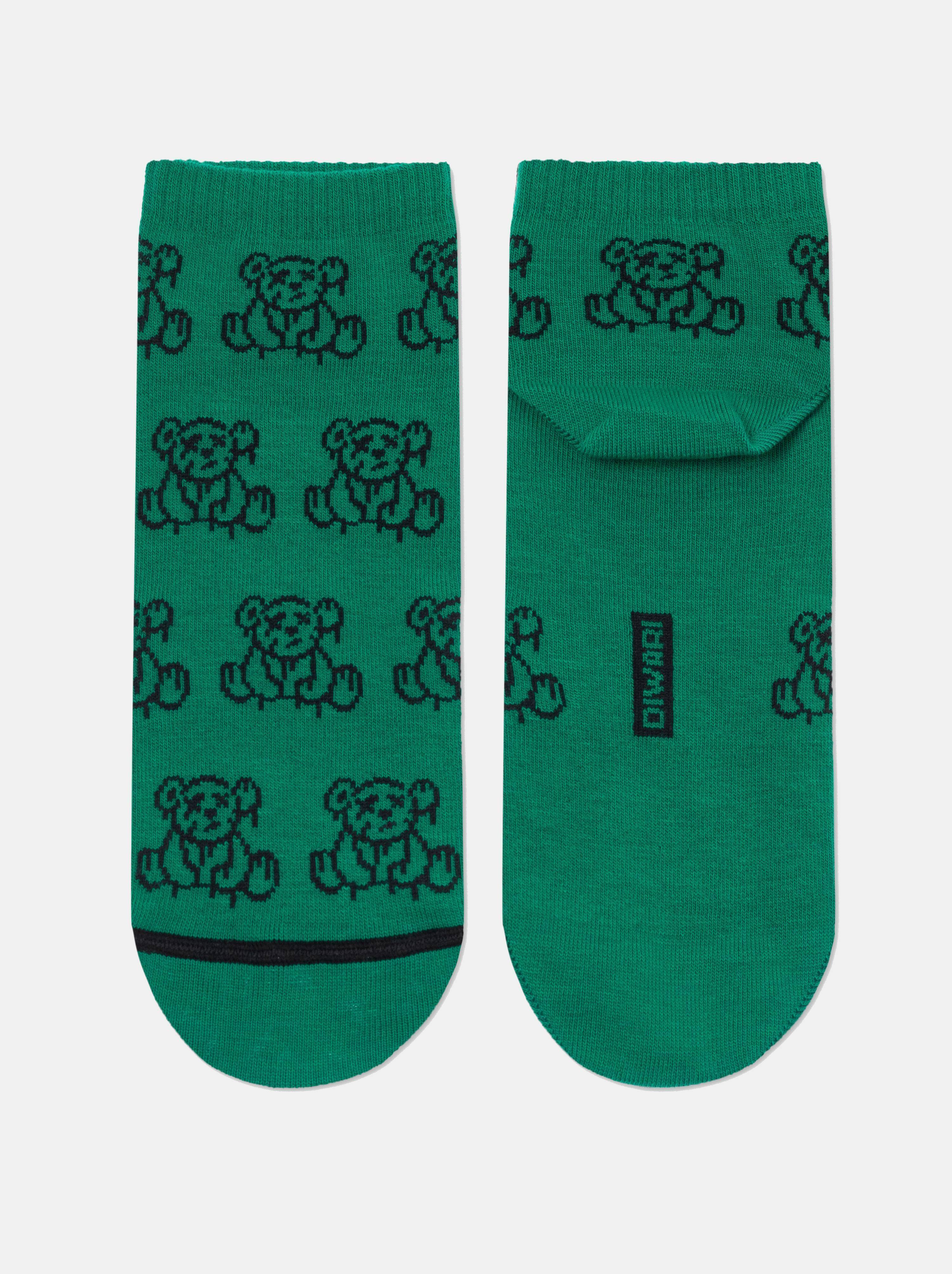 Укороченные носки из хлопка «Teddy» Conte зеленого цвета