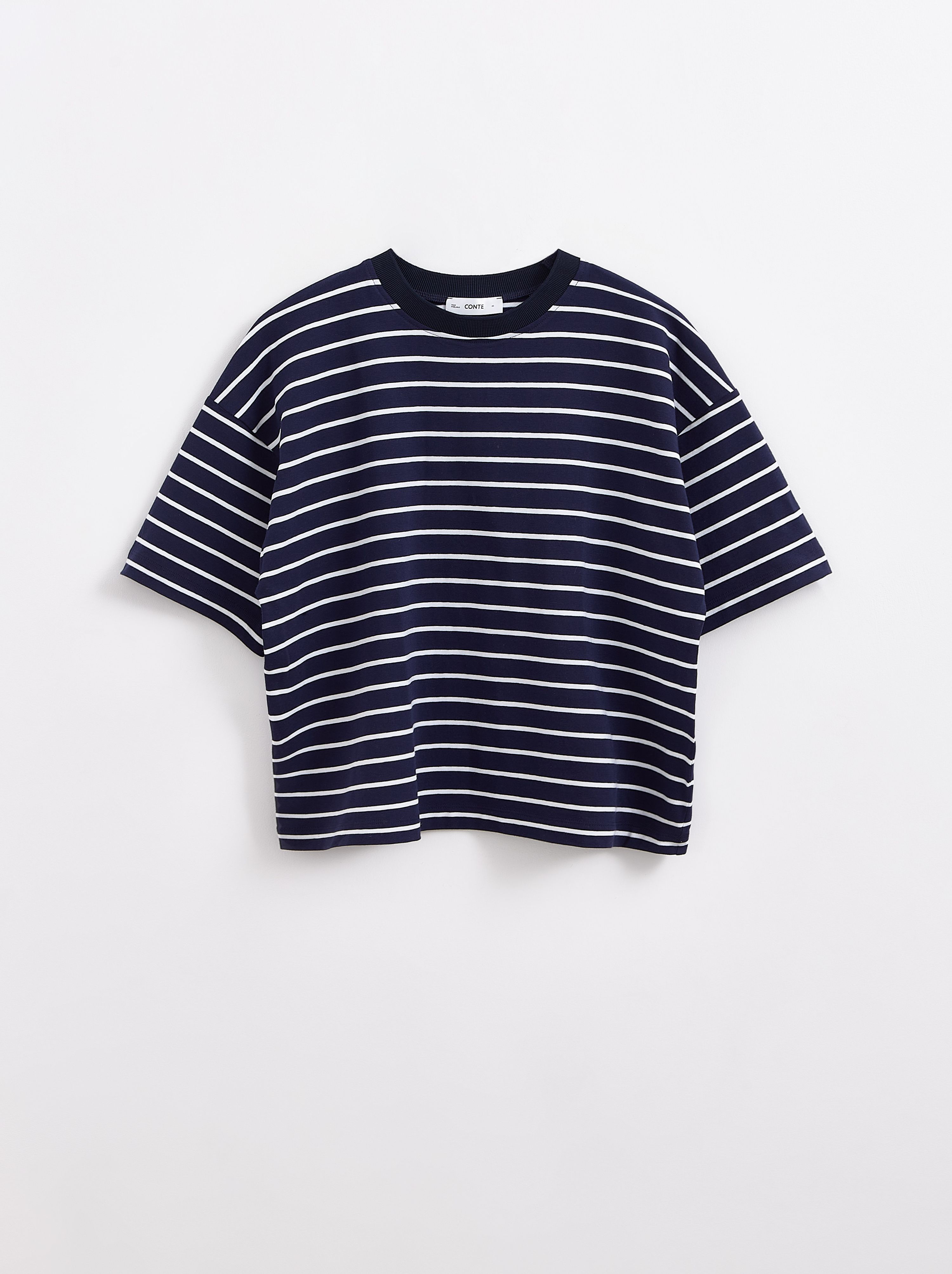 

Джемпер женский ⭐️ Футболка прямого кроя в полоску LD 2502 ⭐️, Blue-white strip