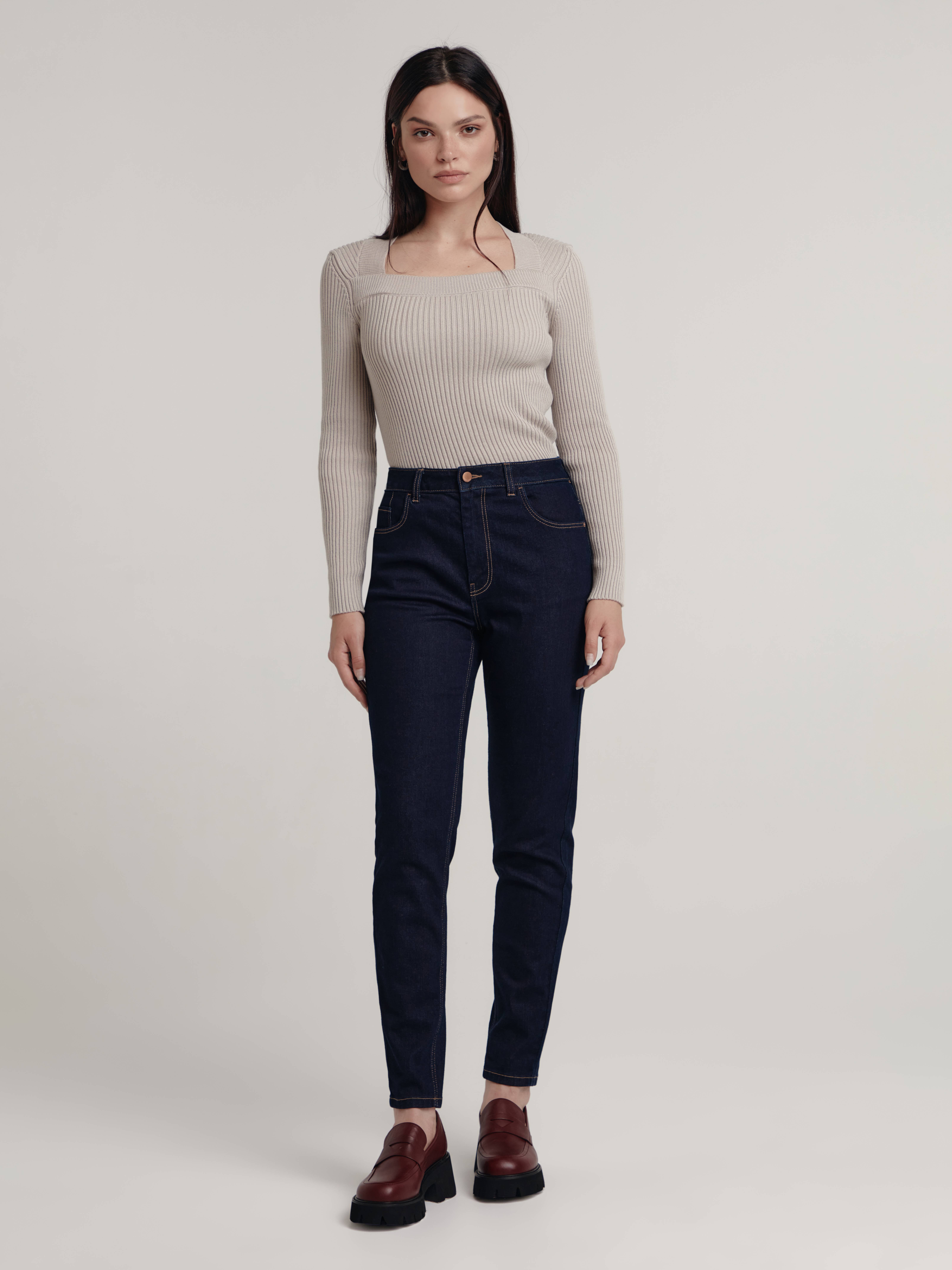 

Брюки джинсовые ⭐️ Джинсы mom slim цвета «индиго» CON-451 ⭐️, Indigo