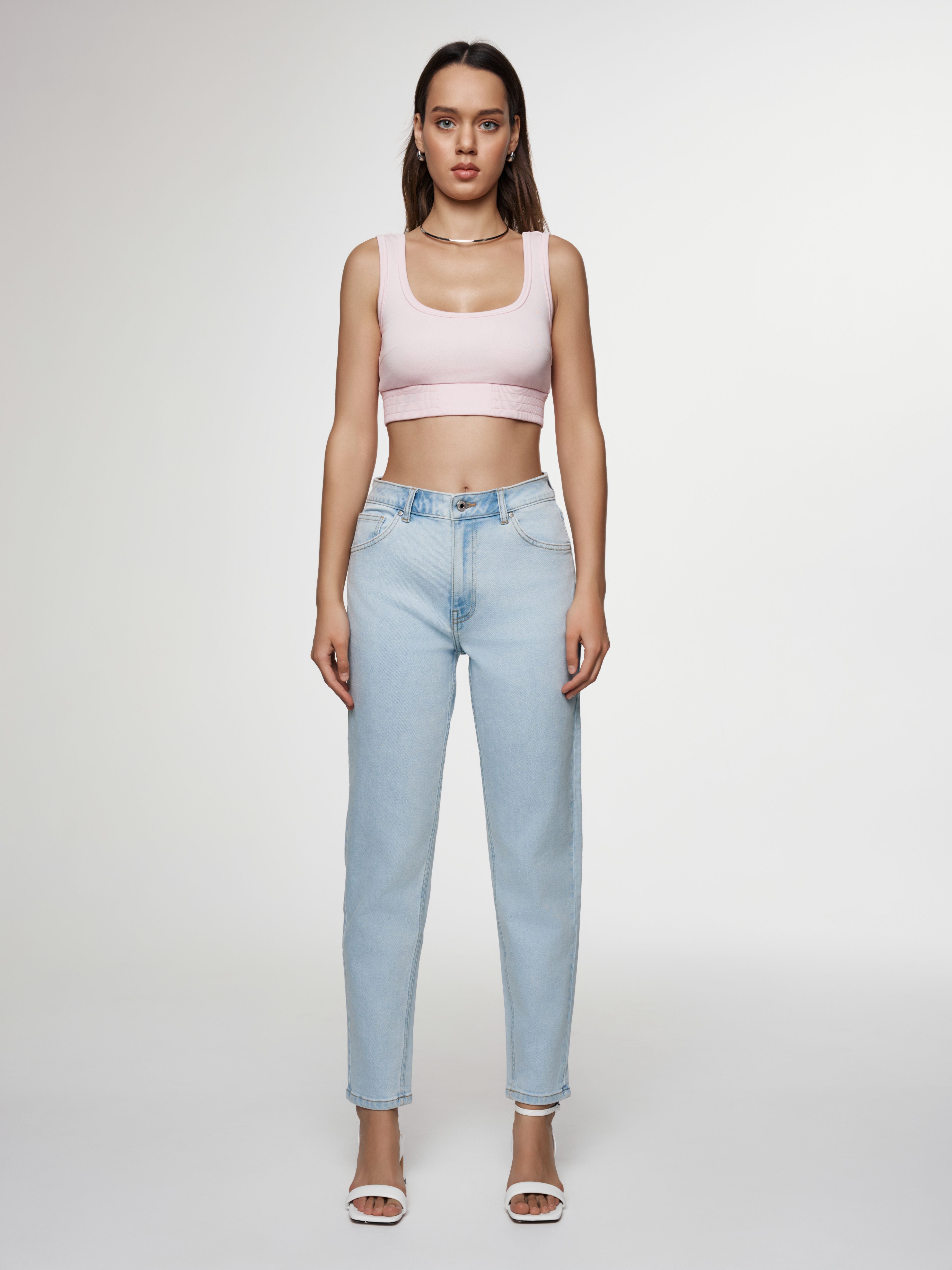

Брюки джинсовые ⭐️ Джинсы mom fit с высокой посадкой CON-620 ⭐️, Light blue