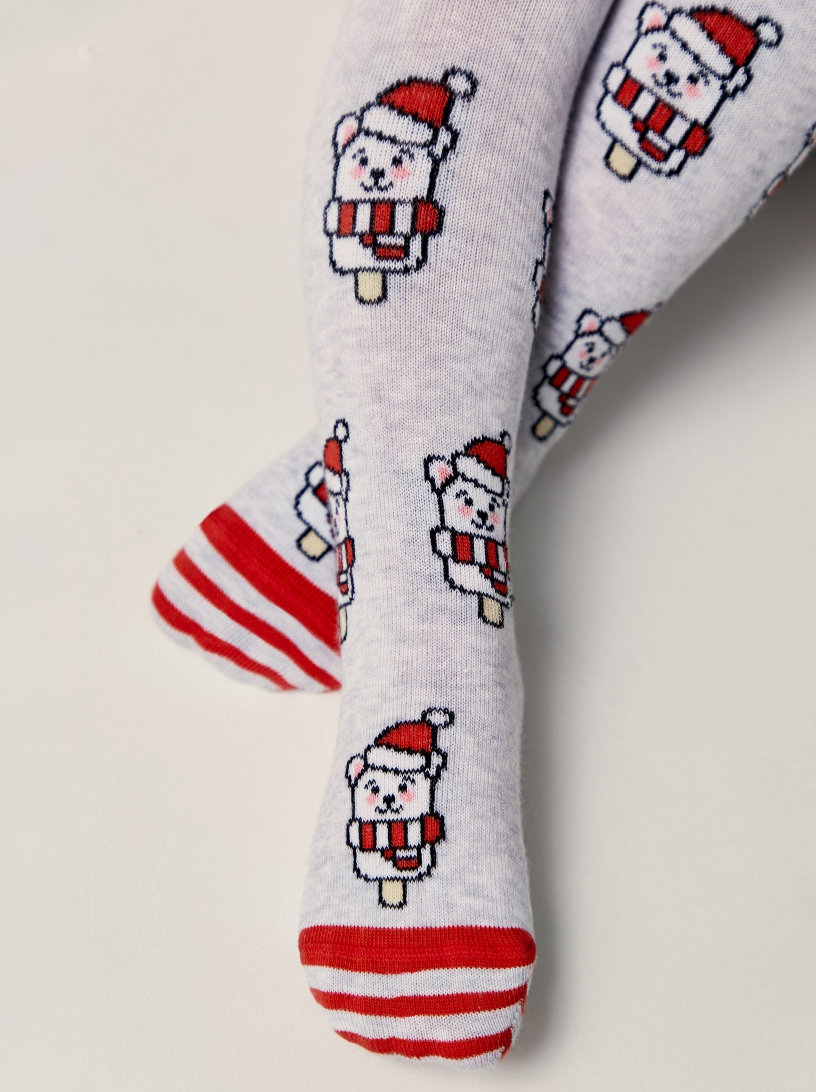 

Колготки детские ⭐️ Новогодние колготки «Сhristmas ice cream» ⭐️, Светло-серый