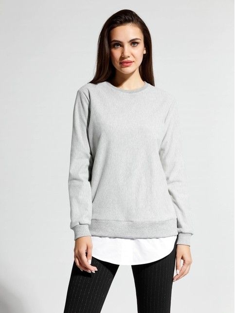 

Хлопковая туника с имитацией рубашки LTH 1046, Moon grey-white, Туника женская ⭐️ Хлопковая туника с имитацией рубашки LTH 1046 ⭐️