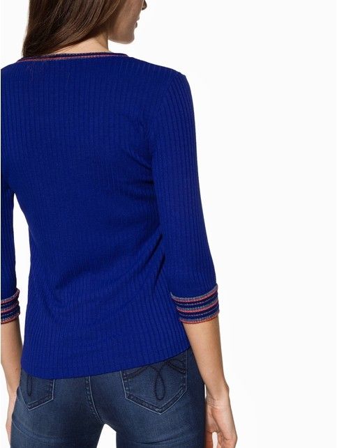 

Ультрамодный джемпер в рубчик с контрастными манжетами и мерцающим блеском 835, Electric blue, Джемпер женский ⭐️ Ультрамодный джемпер в рубчик с контрастными манжетами и мерцающим блеском 835 ⭐️