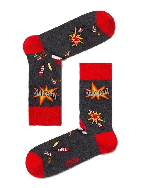 

Новогодние носки, Темно-серый, Носки мужские ⭐️ Новогодние носки ⭐️