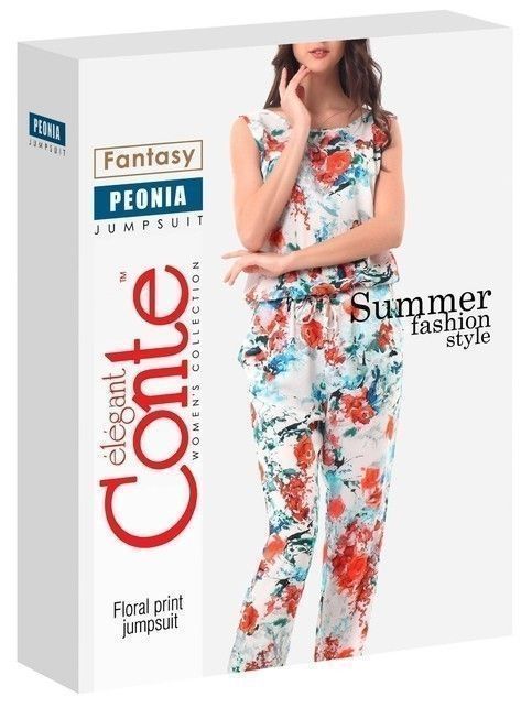 

Брючный комбинезон с цветочным рисунком PEONIA, White-red, Комбинезон женский ⭐️ Брючный комбинезон с цветочным рисунком PEONIA ⭐️