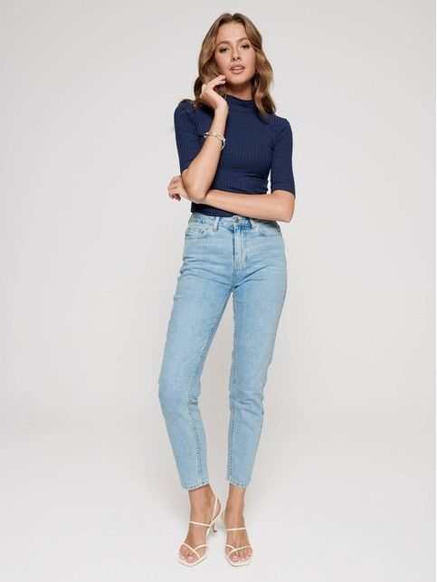 

Ультракомфортные джинсы Mom Fit особой варки с высокой посадкой CON-188, Acid washed blue, Брюки джинсовые ⭐️ Ультракомфортные джинсы Mom Fit особой варки с высокой посадкой CON-188 ⭐️