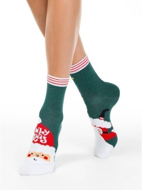 

Новогодние носки с пушистой нитью «Enjoy Xmas», Темно-бирюзовый, Носки женские ⭐️ Новогодние носки с пушистой нитью «Enjoy Xmas» ⭐️