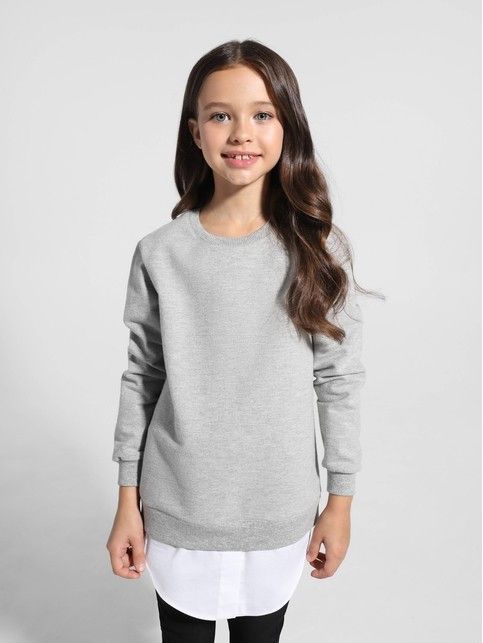 

Хлопковая туника с имитацией рубашки DTH 1077, Moon grey-white, Туника дев. ⭐️ Хлопковая туника с имитацией рубашки DTH 1077 ⭐️