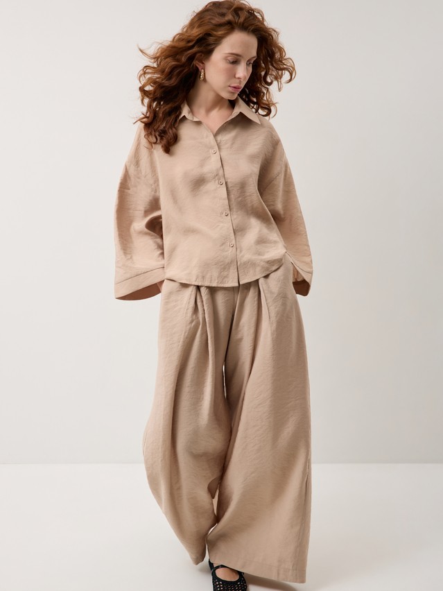 Рубашка жен. C LRU 3423, р.170-84-90, beige - 4