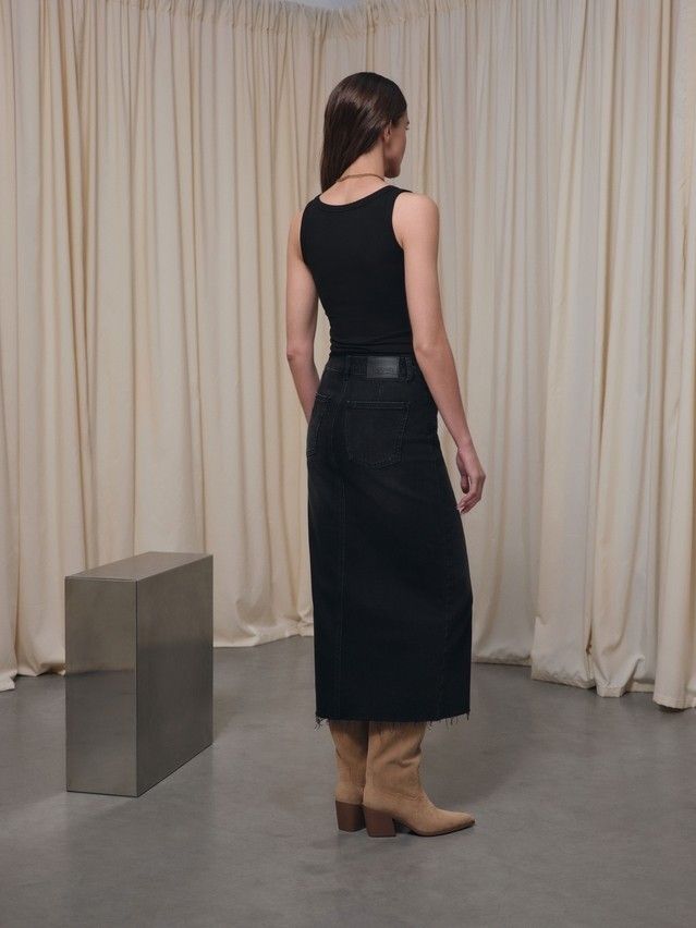 Юбка джинсовая женская C CON-815, р.170-90, washed black - 2