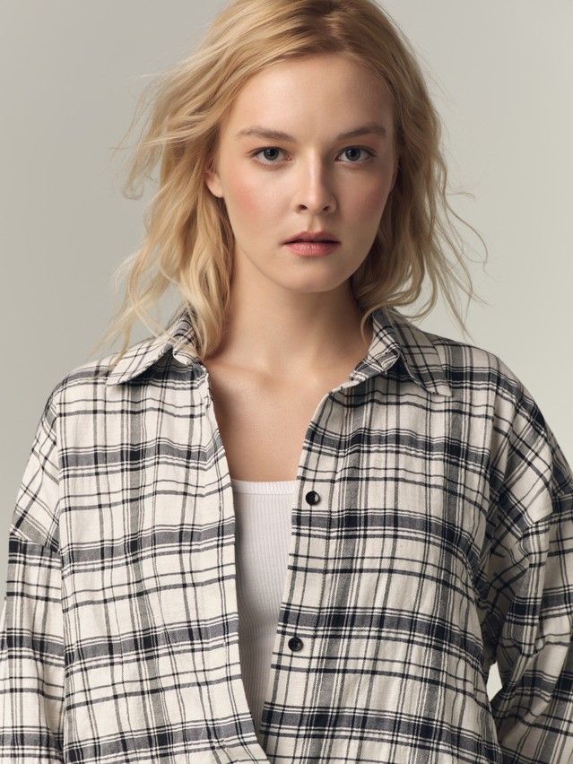 Рубашка женская C LRU 3518, р.170-84-90, white-black - 5