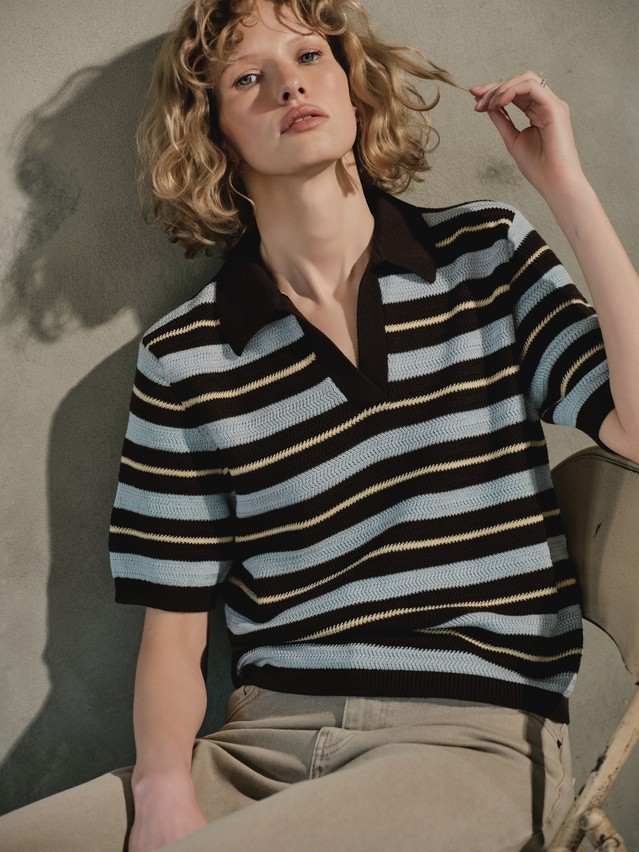 Джемпер жен. C LDK25139 25С-139СП, р.170-84, brown-blue-yellow - 4