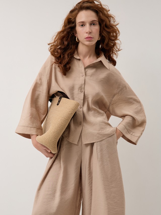 Рубашка жен. C LRU 3423, р.170-84-90, beige - 3