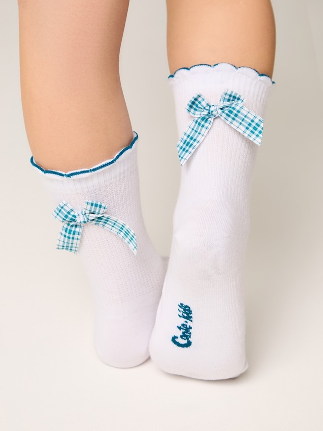 Носки детские CK TIP-TOP (декор, бантики) 24С-179СП, р.16, 065 белый-бирюза - 1