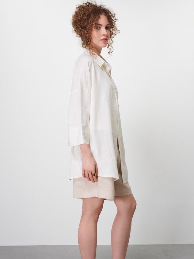 Рубашка жен. C LRU 3482, р.170-84-90, ecru - 4
