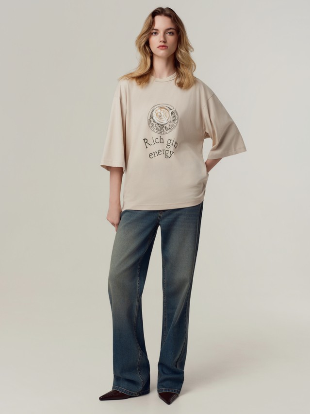 Джемпер женский C LD 3449, р.170-84, beige-coffee - 1