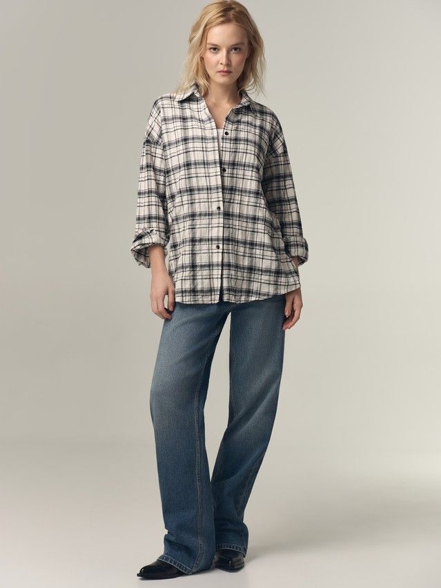 Рубашка женская C LRU 3518, р.170-84-90, white-black - 3