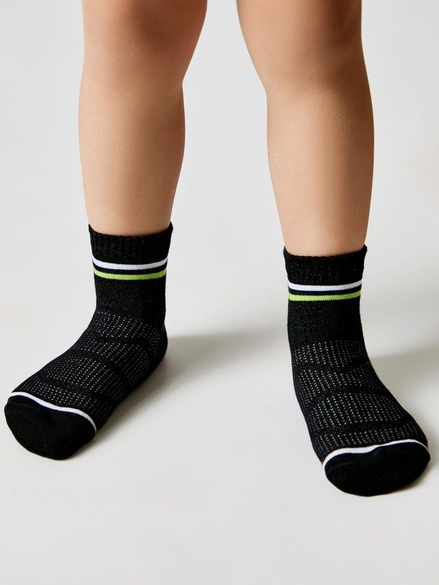Носки детские ACTIVE (короткие) 13С-34СП, р.16, 508 черный-салатовый - 1