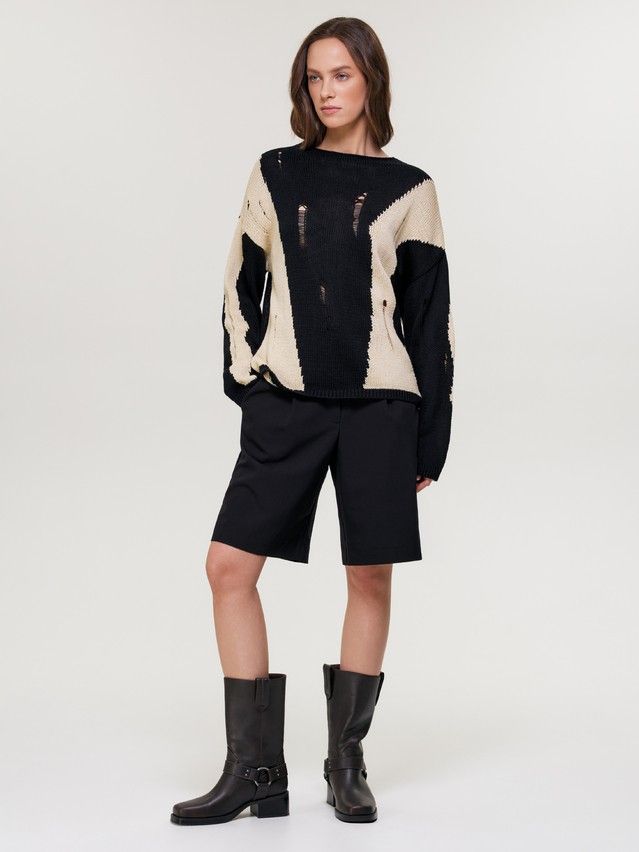 Джемпер женский CE LDK2552 25С-52СП, р.170-84, black-beige - 1