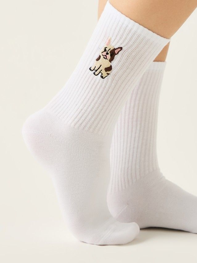 Носки женские хлопковые C FANTASY (с вышивкой) 24С-77/2СП, р.23-25, 1094 белый - 2