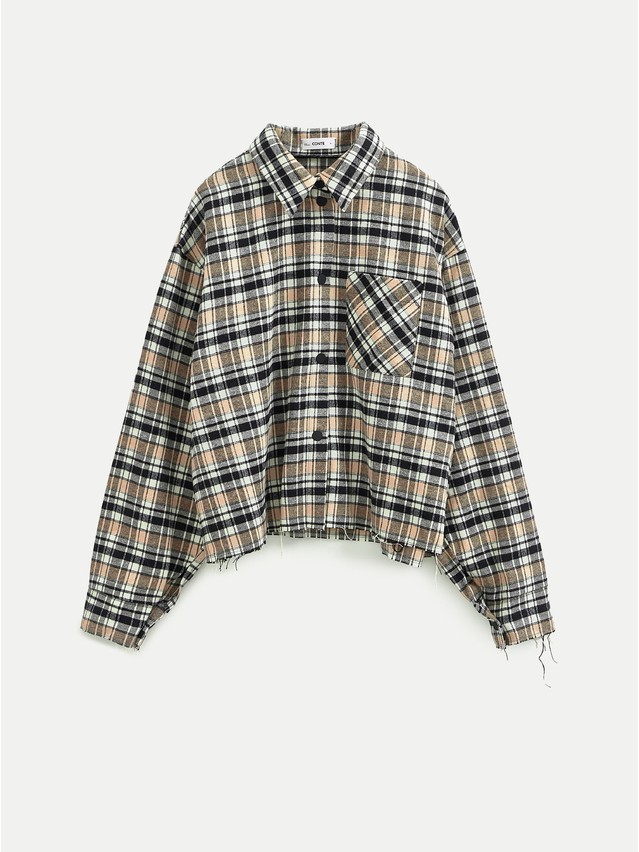 Рубашка женская C LRU 3504, р.170-84-90, black-beige check - 1