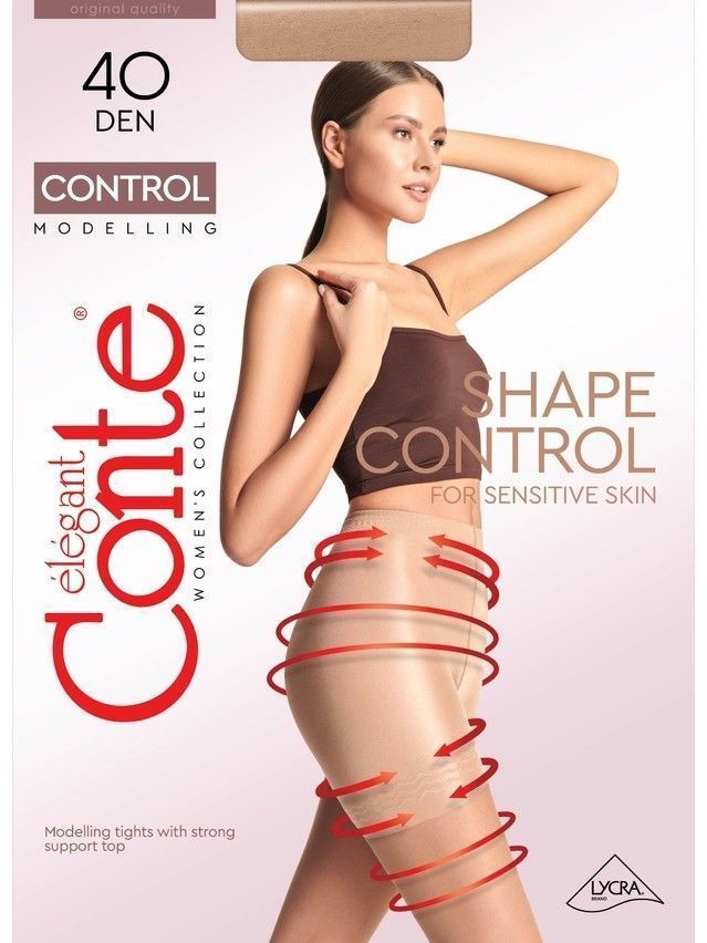 Колготки полиамидные женские CONTROL 40 8С-76СП, p. 2, natural - 4