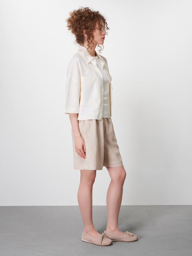 Рубашка жен. C LRU 3585, р.170-84-90, ecru - 3