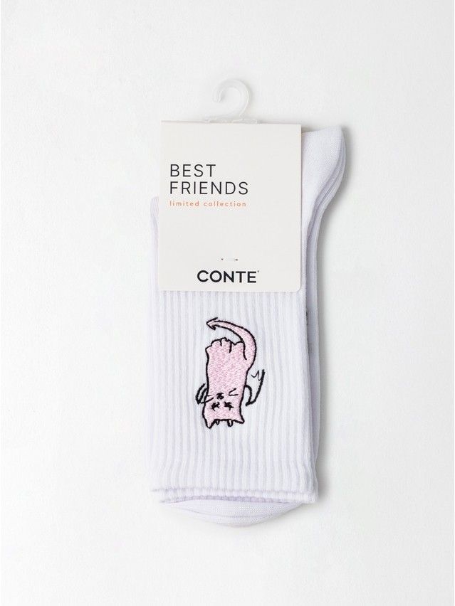 Носки женские хлопковые C FANTASY (с вышивкой) 24С-77/2СП, р.23-25, 1121 белый - 5