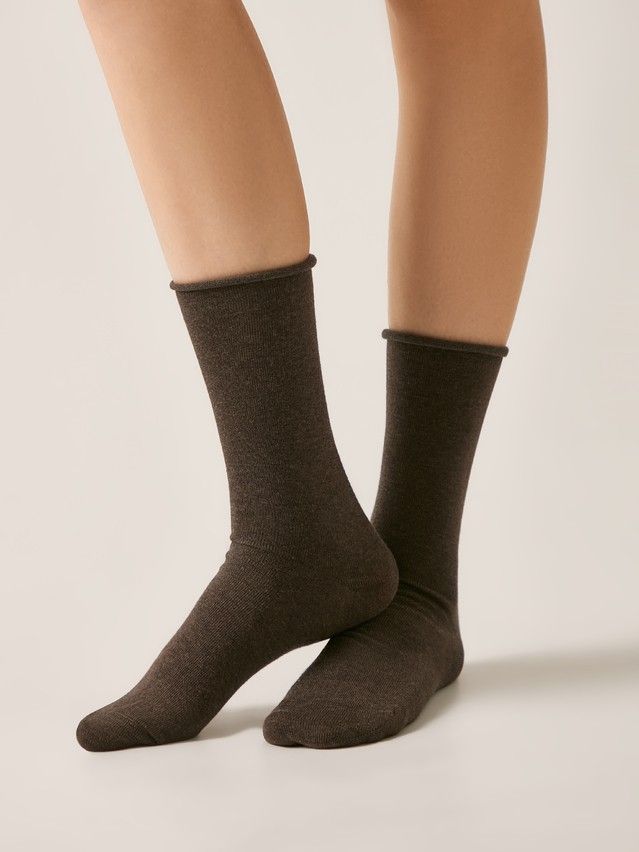 Носки женские хлопковые CE COMFORT (без резинки) 19С-101СП, р.23-25, 000 темно-коричневый - 1