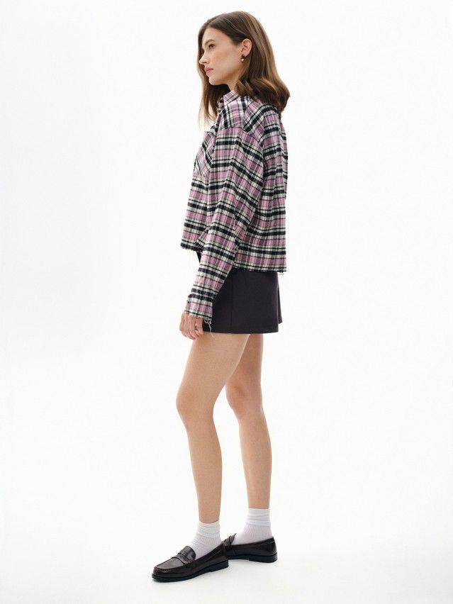 Рубашка женская C LRU 3504, р.170-84-90, black-pink check - 6