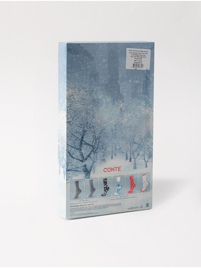 Набор ЧНИ носки женские CE NEW YEAR(коробочка) 21С-76СП(4 пары),24С-73СП(2 пары),р.23-25, 823 ассорти - 2