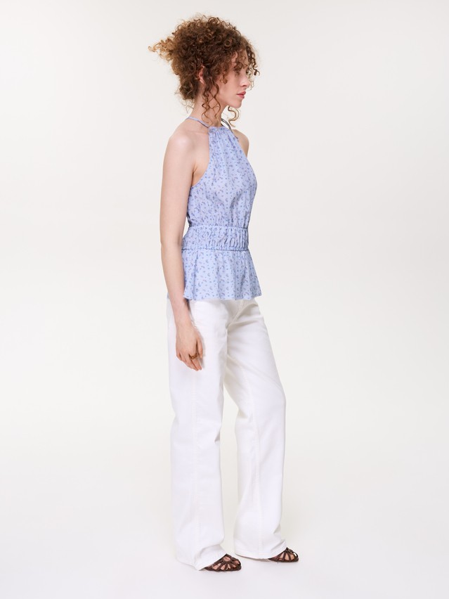 Блузка жен. C LBL 3472, р.170-84-90, blue-flowers - 4