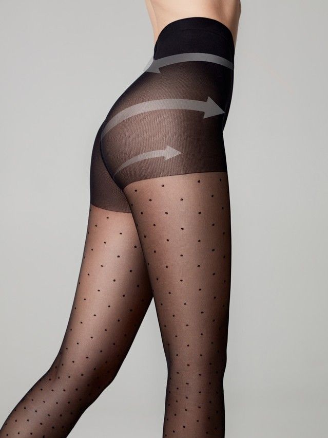 Колготки женские CE FANTASY DOTS SLIM, р.2, nero - 1