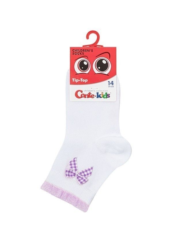 Носки детские CK TIP-TOP (декор, бантики) 25С-1СП, р.12, 1000 белый-сиреневый - 6
