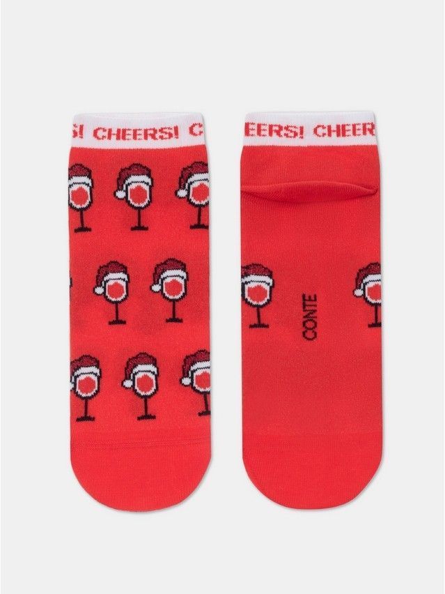 Носки женские хлопковые CE NEW YEAR (короткие, люрекс) 22С-24СП, р.36-39, 428 красный - 5