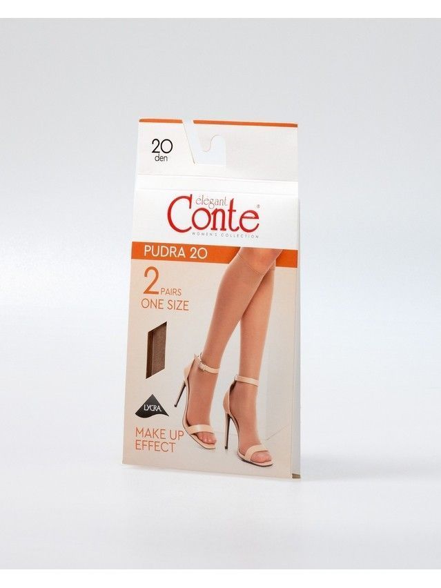 Гольфы женские CE PUDRA (2 пары),р.36-39, natural - 2