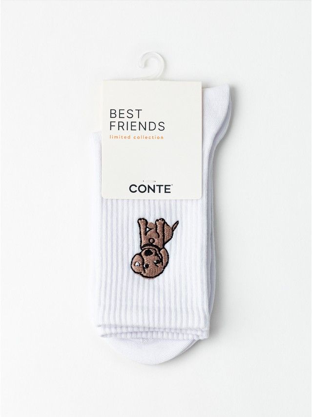 Носки женские хлопковые C FANTASY (с вышивкой) 24С-77/2СП, р.23-25, 1083 белый - 4