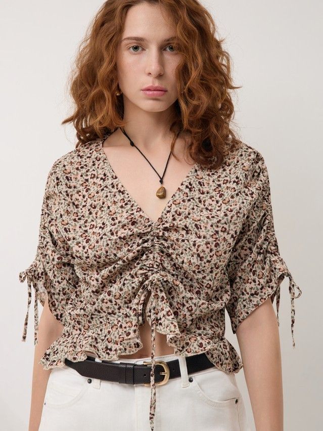 Блузка жен. C LBL 3831, р.170-84-90, leopard - 3