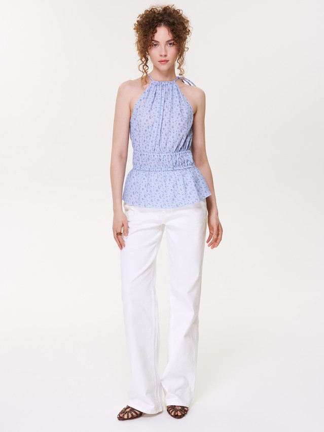 Блузка жен. C LBL 3472, р.170-84-90, blue-flowers - 1