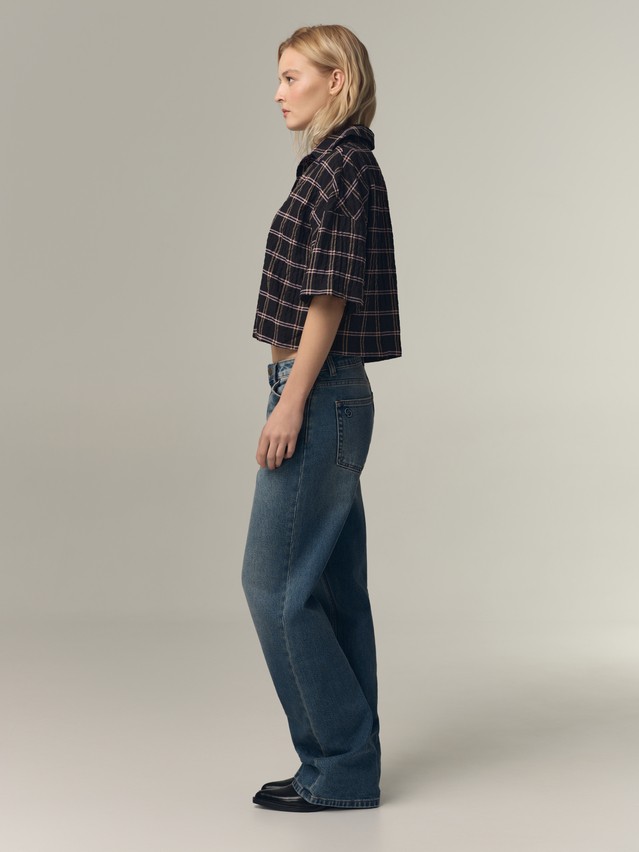 Рубашка жен. C LRU 3320, р.170-84-90, black - 3