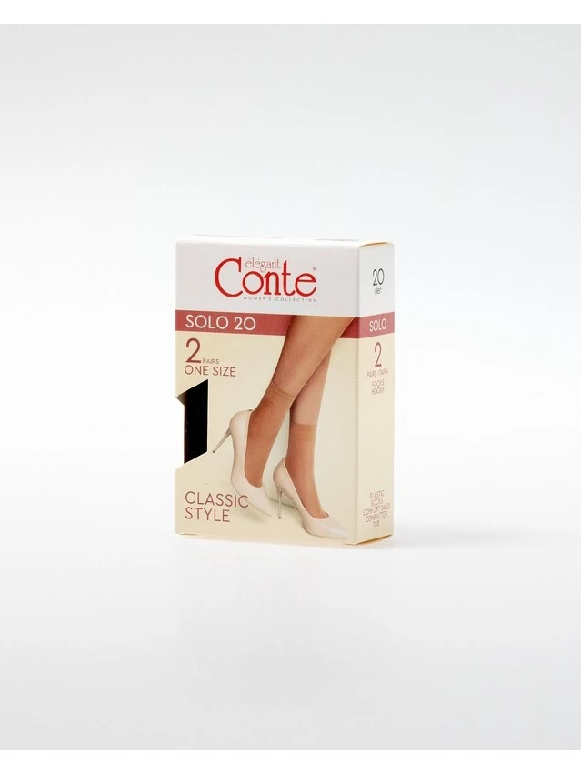 Носки женские CE SOLO 20 (2 пары) (коробка),р.23-25, nero - 3