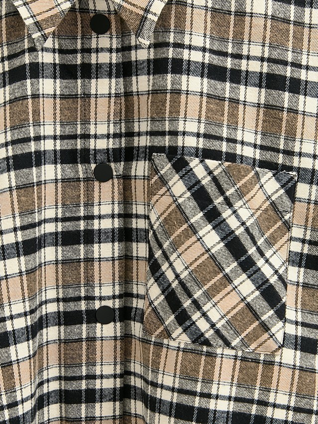 Рубашка женская C LRU 3504, р.170-84-90, black-beige check - 3
