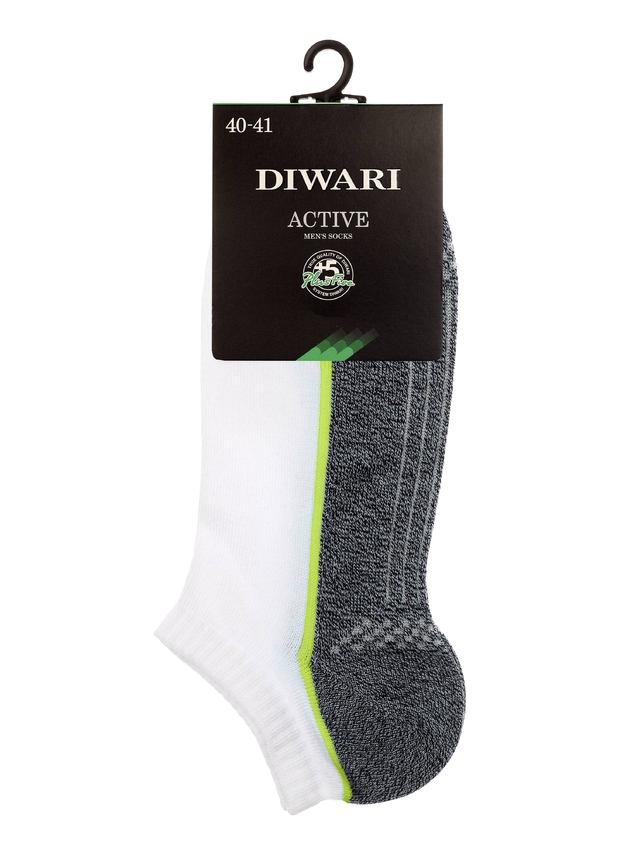 Носки мужские ACTIVE (ультракороткие) 15С-44СП, р. 40-41, белый-темно-серый, рис. 044 - 2