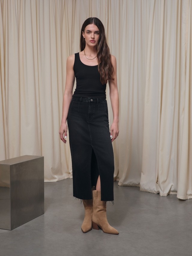 Юбка джинсовая женская C CON-815, р.170-90, washed black - 1