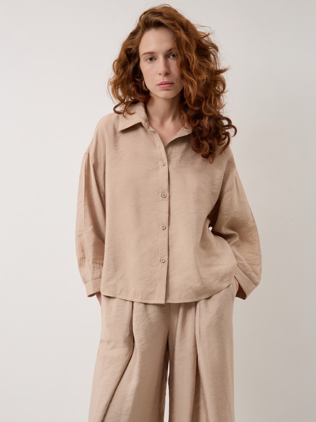 Рубашка жен. C LRU 3423, р.170-84-90, beige - 6