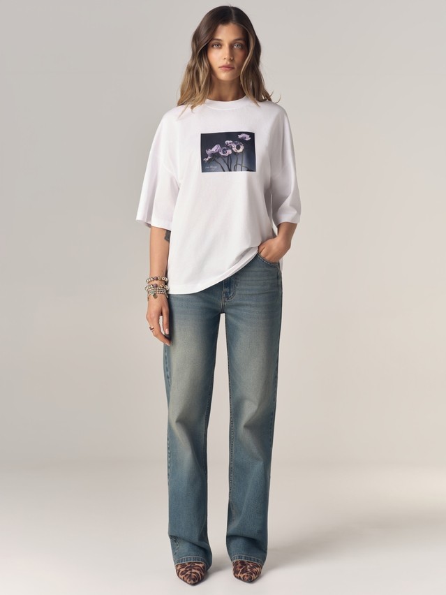 Джемпер женский C LD 3468, р.170-84, white-poppies - 1